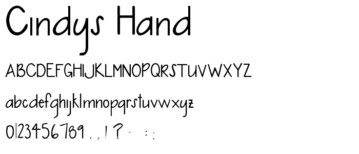 Cindys Hand font